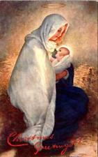Christmas Greetings MADONNA & CHILD ca1910's Raphael Tuck Oilette #1379 Postcard picture
