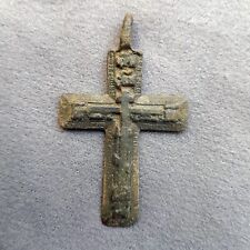 18 - 19 th Century Big Antique Russian Orthodox Bronze Cross picture
