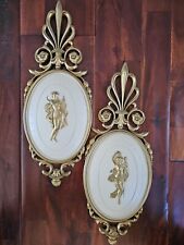 Vintage Mid Century Roman Goddess Wall Plaques Dart Inc USA Hollywood Regency  picture