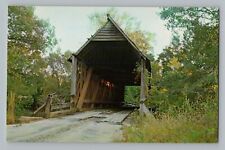 Oxford Alabama AL Mellons Mill Covered Bridge Chrome Postcard 1960s picture