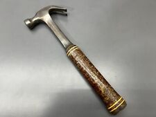 (L) VINTAGE ESTWING 16 Oz CURVED CLAW HAMMER W STACKED LEATHER HANDLE VGC USA picture