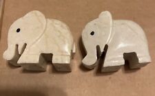 Two elephant natural green onyx Healing statue natural Stone picture