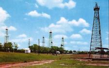 Postcard Kansas Greensburg Oil Wells Kiowa County MINT ca 1950s-60s picture