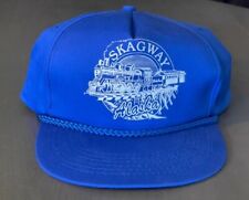 Vintage Skagway Alaska White Pass Railroad Blu Hat 100% cotton Snapback picture