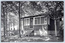 1940-50's RPPC HULBERT LAKE LODGE MICHIGAN LOG CABIN #4 LL COOK PHOTO POSTCARD picture
