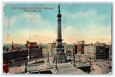 1912 Bird's Eye View Soldiers And Sailors Monument Indianapolis Indiana Postcard picture