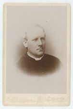 Antique Circa 1880s Cabinet Card Handsome Priest in Clerical Garb New Britain CT picture
