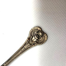 Antique Egyptian Revival Demitasse Scarab Spoon 4.5” Silver Plate Collectible picture