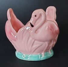 Vandor Flamingo Trinket Dish Planter Hand Painted Pottery Pink 1985 Vtg Retro picture