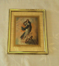 BLESSED MOTHER AND ANGELS SMALL FRAMED PICTURE #TG picture
