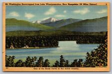 Lake Winnipesaukee NH - View of Mt Washington - Snowcapped - Posted 1949 picture