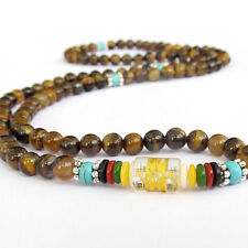 6mm Tibetan Buddhist 108 Tiger's Eye Prayer Beads Lama Amulet Necklace Bracelet picture