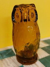 Pilgrim Glass Owl Paperweight 4.75