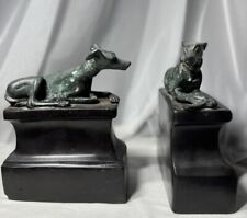Vintage Maitland Smith Whippet Dog Heavy Bronze Bookends picture