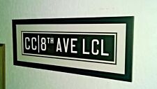 FRAMED MATTED NY NYC SUBWAY ROLL SIGN CC TRAIN 8TH AVENUE MANHATTAN LOCAL NY ART picture