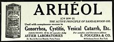 1915 ARHEOL Astier Laboratories Medical Advertising Original Antique Print Ad picture