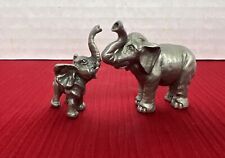 2 Pewter Elephants Different Artists Figurine Collectibles Gift Family picture