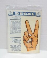 IMPKO PEACE SIGN V FOR VICTORY WATER DECAL UNUSED IN PACKAGE VINTAGE c. 1960's picture