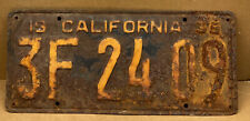RARE 1935 ( CALIFORNIA ) LICENSE PLATE-VINTAGE  3F 24 09 picture