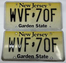 New Jersey Two Matching License Plates Garden State Set Of 2 WVF-70F picture