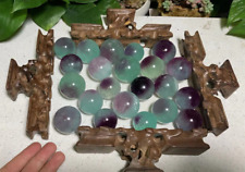 wholesale 22pcs 34-42mm 1900g Natural purple green fluorite Sphere Crystal Ball picture