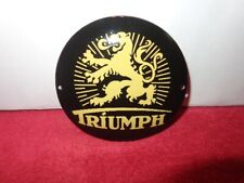 4  5/8 in TRIUMPH ADVERTISING SIGN DIE CUT DOMED HEAVY METAL  #Z 317 picture