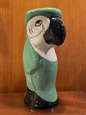 MCM Vintage Ceramic Green Parrot Macaw Bird Tiki Mug 8 Inches picture