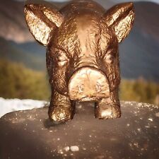 Gold Painted Ceramic Lawn Pig 17