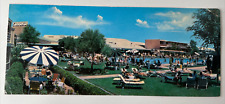 Postcard Sahara Hotel Las Vegas Nevada Swimming Pool Area Casino 1961 Cancel 8” picture