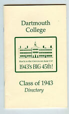 Dartmouth College - 45th Anniversary Reunion Booklet, 1943 Class - Names,  picture