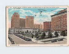 Postcard Rodney Square Showing Library Delaware Trust Co. Bldg. & DuPont Hotel picture