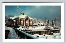 Lisbon NH-New Hampshire, Lisbon Town Hall, Scenic Winter, Vintage Postcard picture