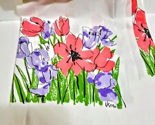 Vgt VERA For Burlington Twin Flat Sheet Pink Purple Tulips Flowers  72