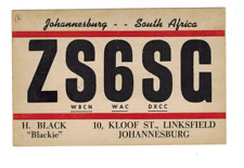 Ham Radio Vintage QSL Card     ZS6SG   1956 (#2)  Johannesburg, SOUTH AFRICA picture