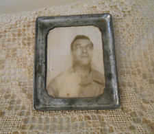 Vintage Work Photo/Picture ID Square Chrome/Metal Frame picture