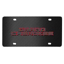 Jeep Grand-Cherokee 3D Red Edge Black Carbon Fiber Patten Steel License Plate picture