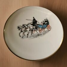 Antique Limoges France Horse & Carriage Haviland Porcelain Round Trinket Box picture