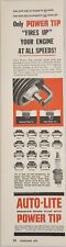 1956 Print Ad Auto-Lite Resistor Spark Plugs with Power Tips GM & Chrysler Cars picture