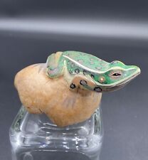 Resin Hand-Painted Toad/Frog perched on a large sculpted Mushroom Cap picture