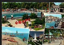 Postcard Italy Beach Entrance Fountain Canal Angold Grado Greetings 1966 picture