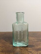 Embossed Medicine Bottle Benton Holladay & Co. Chicago Illinois Aqua Glass 5” picture