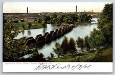 Appleton Wisconsin~Fox River Dam~Water Power~c1905 Postcard picture