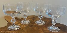 VTG 1970’s Bohemia Crystal Champagne CLAUDIA Prism Stemmed glasses Set Of 4  picture