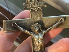 Antique 1700’s Italian   Bronze Rose Compass Cross Crucifix  Christ picture