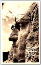 RPPC SD Gutzon Borglum Inspecting Work on Face of Washington Rushmore UNP picture
