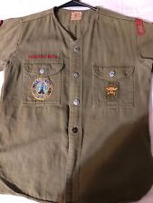 Vintage BSA Boy Scout uniform 1940s or 50's short sleeve patches metal buttons picture