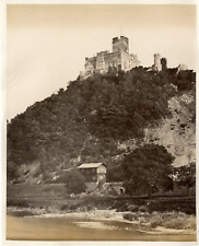 Germany, Vintage Lahneck Castle albumen print.  21x27 Albumin Print picture