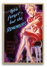 1940s You Forget - But She Remembers WWII Historic War Poster - 24x36 picture