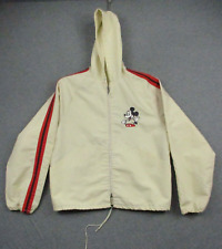 Vintage 80's Walt Disney Embroidered MICKEY MOUSE Windbreaker Stripe Jacket RARE picture