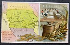 1880s ARBUCKLE'S Ariosa COFFEE Victorian TRADE CARD ~ State Series IOWA #88 picture